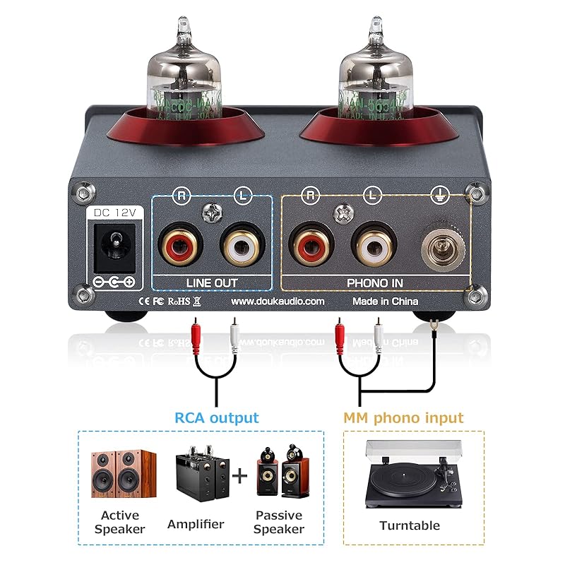 Douk Audio vacuum tube 5654 preamplifier headphone amplifier phono preamplifier Home stereo audio