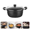 Sturdy Iron Soup Non-Stick Large Cooking Pot Double Handle Kitchen Stockpot Heat Resistant Mirror Finish Easy Clean Household