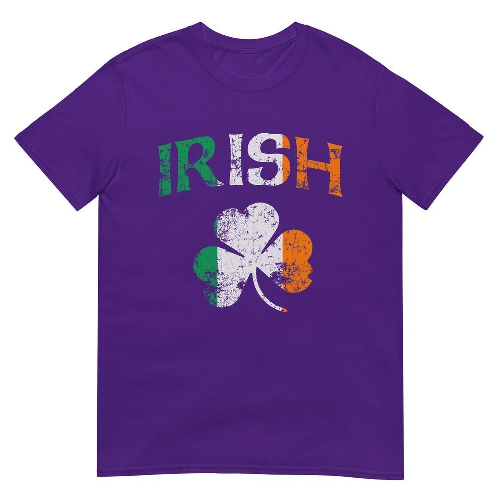 Irish Shamrock Ireland Flag St Patricks Day Vintage Fade Tshirt