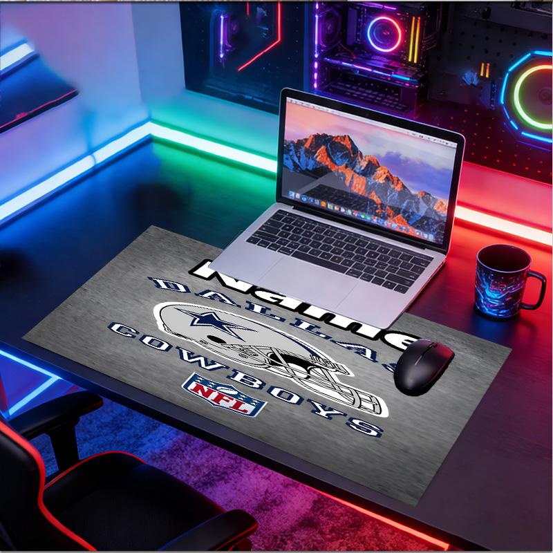 Custom Name Personalized Dallas Cowboys Pattern Mousepad, Laptop PC Desk Mat, Decorative Desk Mat for Home Keyboard Pad Gift