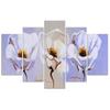Five Piece Picture Canvas Print Flowers White Nature