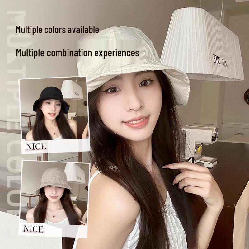 Wrinkled Drawstring Bucket Hat: 2025 Summer Style, Lightweight, Cool Fabric, Easy To Carry, Sunshade & Sunscreen.