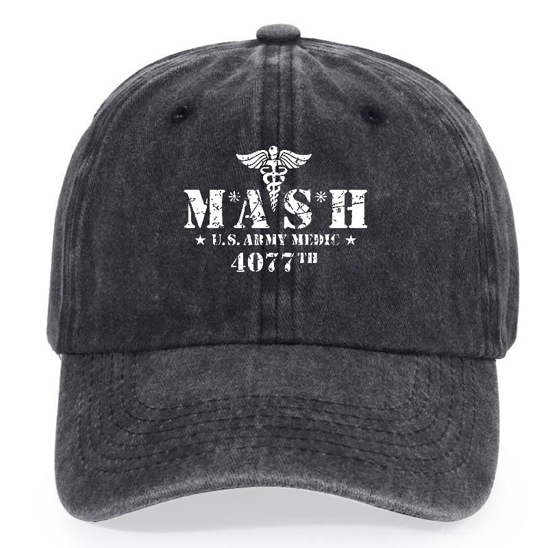 Retro baseball cap, outdoor casual sun hat, MASH 4077 fashionable printed baseball cap