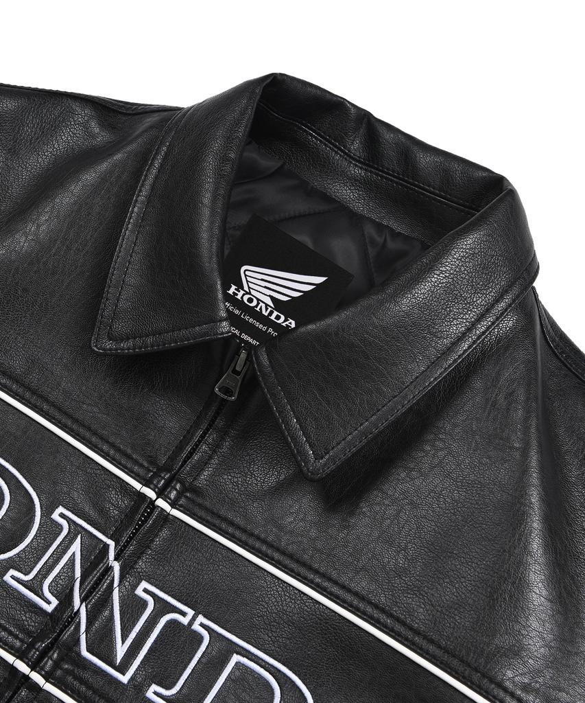 Phyps Motorcycle Motorcycle Piping Leather Jacket Black