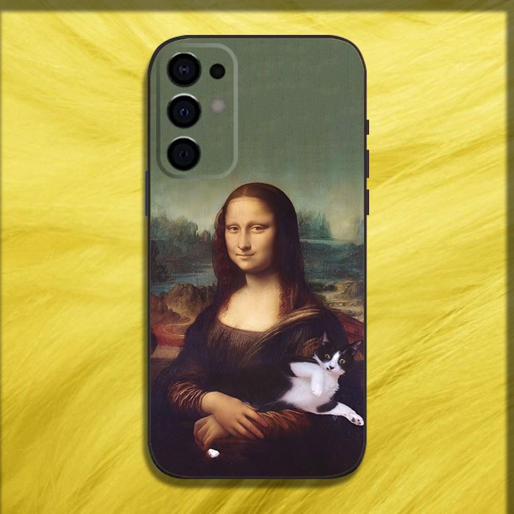 Чехол для телефона M-Mona Lisa Pat Dog Art для Samsung S24, S21, S22, S23, S30, Ultra, S20, Plus, Fe, Lite, Note, 10, 9, 5G, Черный, Мягкий