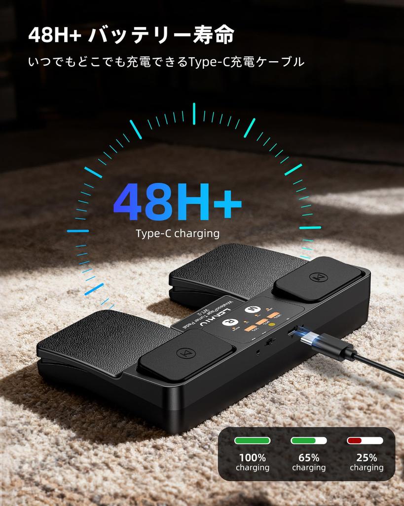 LEKATO Bluetooth Wireless Page Turner with BGM Rechargeable Footswitch for Turning Sheet Compatible with and Windows Control, Long-Lasting Music,