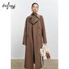 Eifini Women's Elegant Lapel Mid-Length Wool Blend Coat 1GA370381