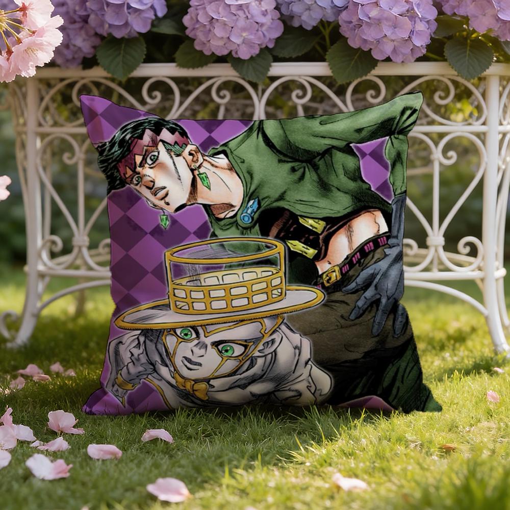 J-JoJo's Bizarre Adventure Наволочка для подушки Домашняя и автомобильная Двухсторонний чехол для подушки: Двусторонняя конструкция для максимального комфорта