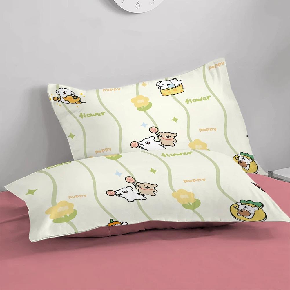 Cute puppy Duvet Cover pillowcase Bedroom Decoration Children Gift adult Single Double bed Large SizeZip Duvet Cover