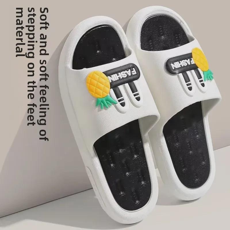 Женские уличные милые летние нескользящие сандалии с мультяшным принтом на толстой подошве