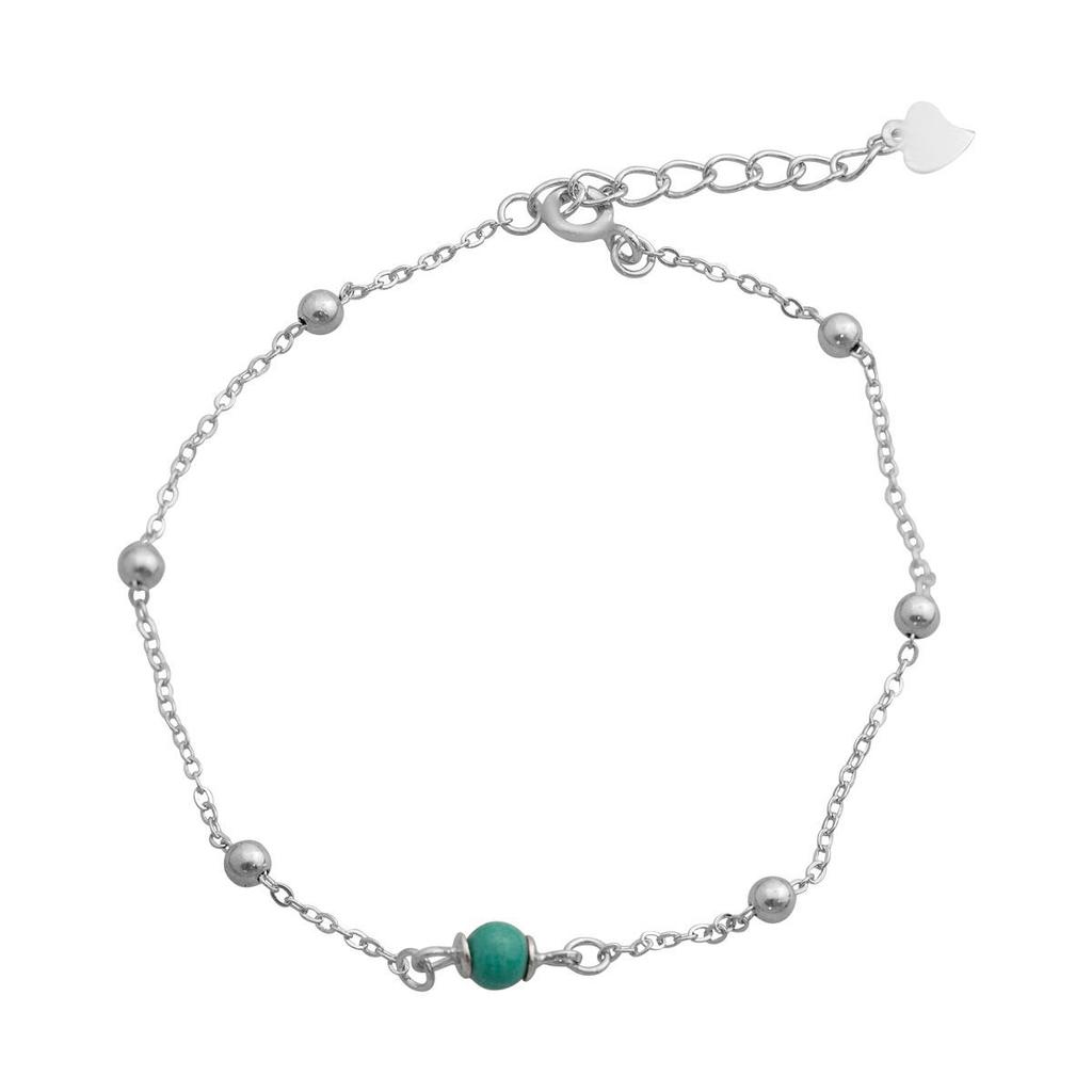 Серебряный браслет с бирюзой, вес изделия 1,54 гр (2146803)