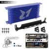 AN10 10Row Aluminum Oil cooler W/ 262mm Mounting Bracket Kit Trust Type  7/8"-14 UNF accessories for vehicles Black/Blue