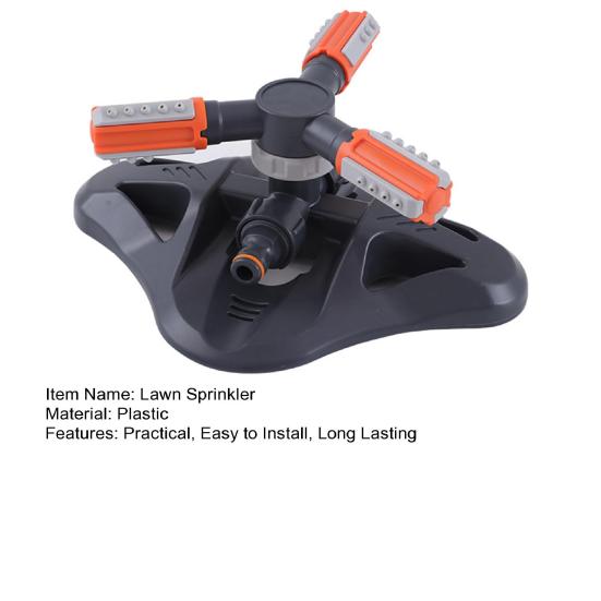 Спринклер с 3 рычагами, вращающимися на 360 градусов. Настраиваемая зона распыления. Универсальная простая установка. Крепление для садового спринклера для воды.