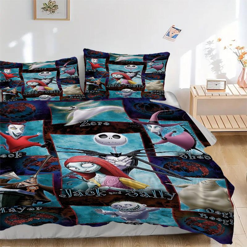 Nightmare Before Christmas Characters Print 3Pcs Bedding Setduvet Cover With 2 Bedropillowcase Home Birthday Gift