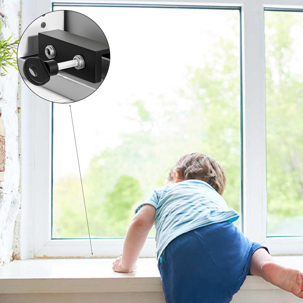 Adjustable Sliding Window Stops Security Window Locks with Keys for Vertical and Horizontal Sliding Windows Enduring