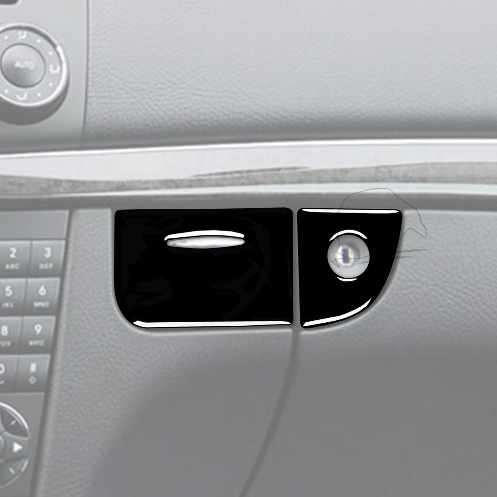 Аксессуары для Benz E Class W211 2003-2009, аксессуары для автомобиля, черный внутренний ящик для хранения, замок для ключа, накладка, пластиковая наклейка