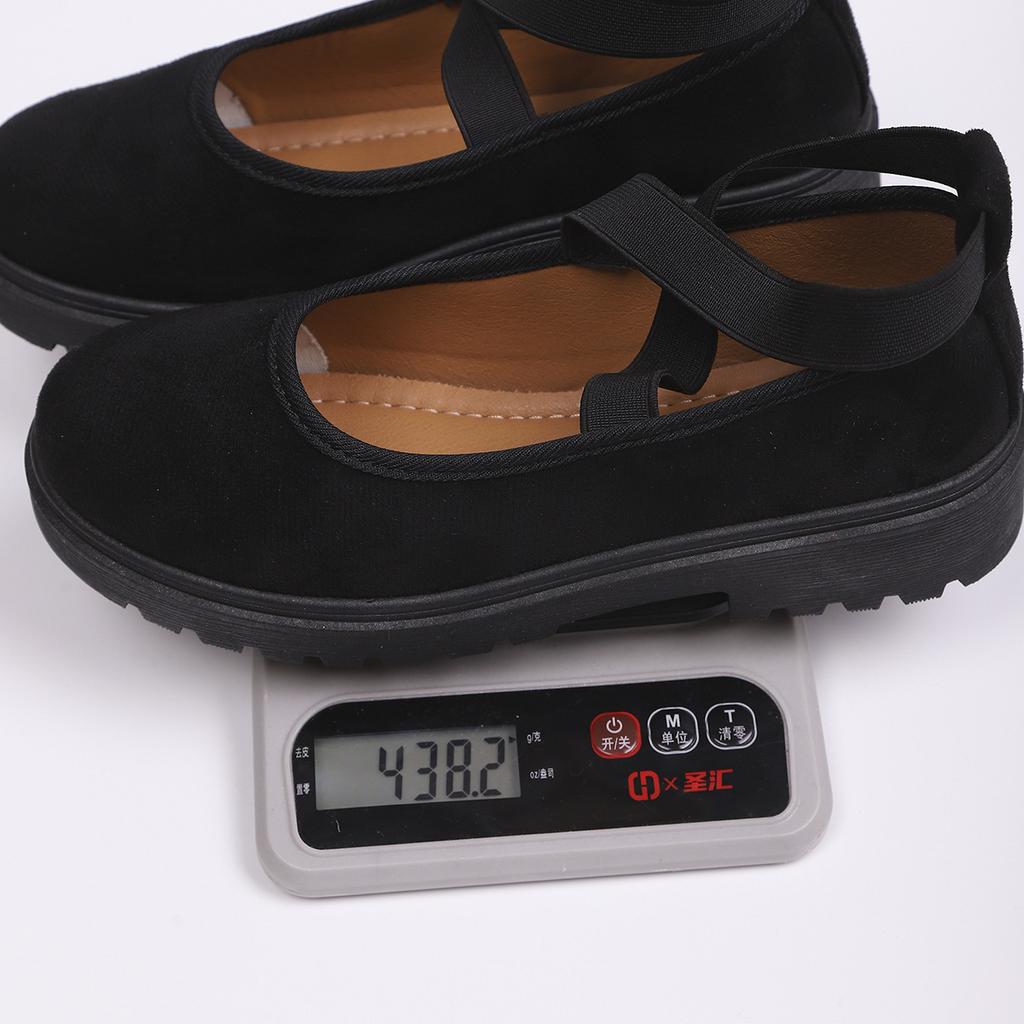 Fashion New Women's Shoes Middle Heel Mary Jane Single Shoes Retro Thick Heel Plush Shoes Cross Strap Shallow Mouth Soft Bottom Shoes.