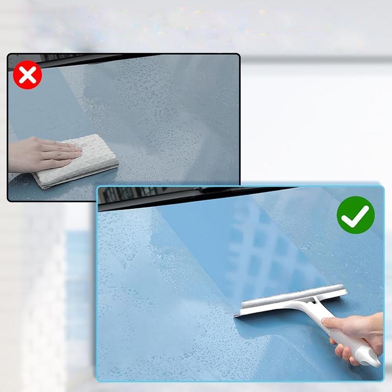 3 in 1 Window Cleaning Squeegee Multi Function Glass Mirror Wiper with Spray Bottle Microfiber Scrub Household Car Cleaner Tools
