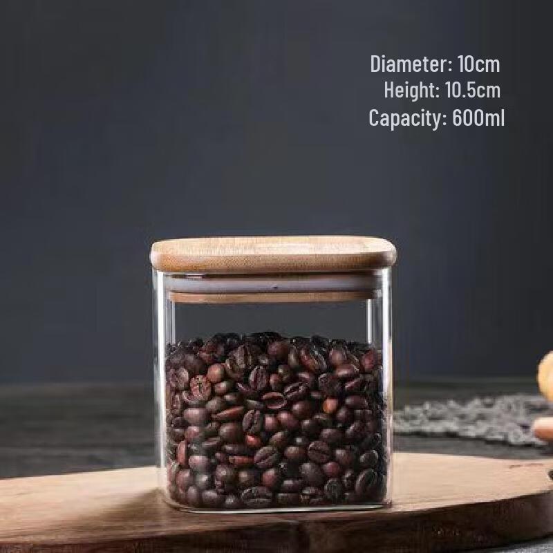 Квадратная стеклянная банка для хранения продуктов из боросиликатного стекла