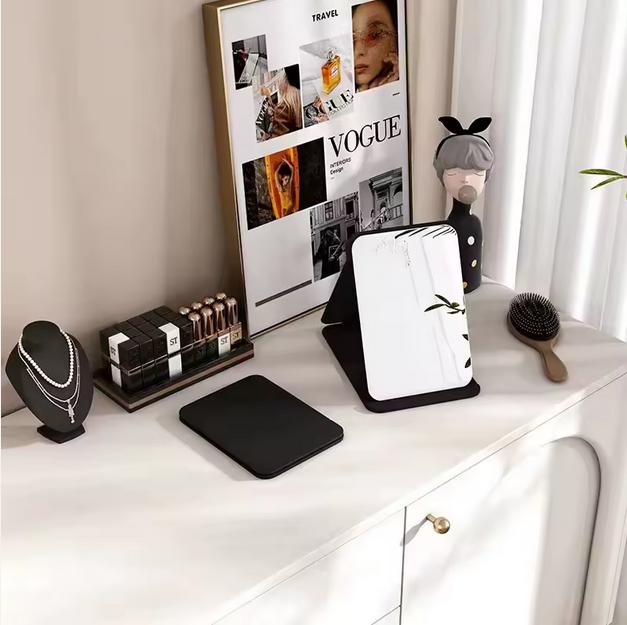 LED illuminated cosmetic touchscreen makeup mirror