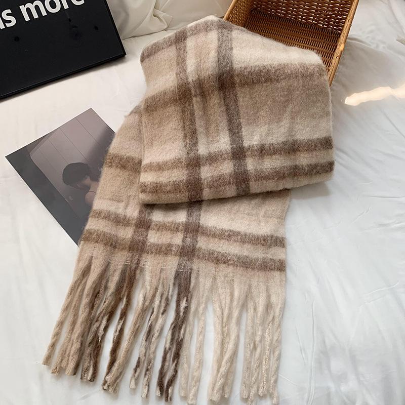 Knitted Scarf Thickened Warm Scarf Women's Winter High-end Warm Scarf Scarf Shawl