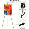 1PC Lightweight Black Metal Painting Easel Portable Adjustable Poster Stands Floor Tripod Collapsible Display Easel