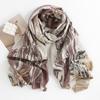 Autumn and Winter Printed Faux Cashmere Scarf Elegant Printed Cashmere Hand Feel Scarf  Women's Warm and Cold Proof Neck