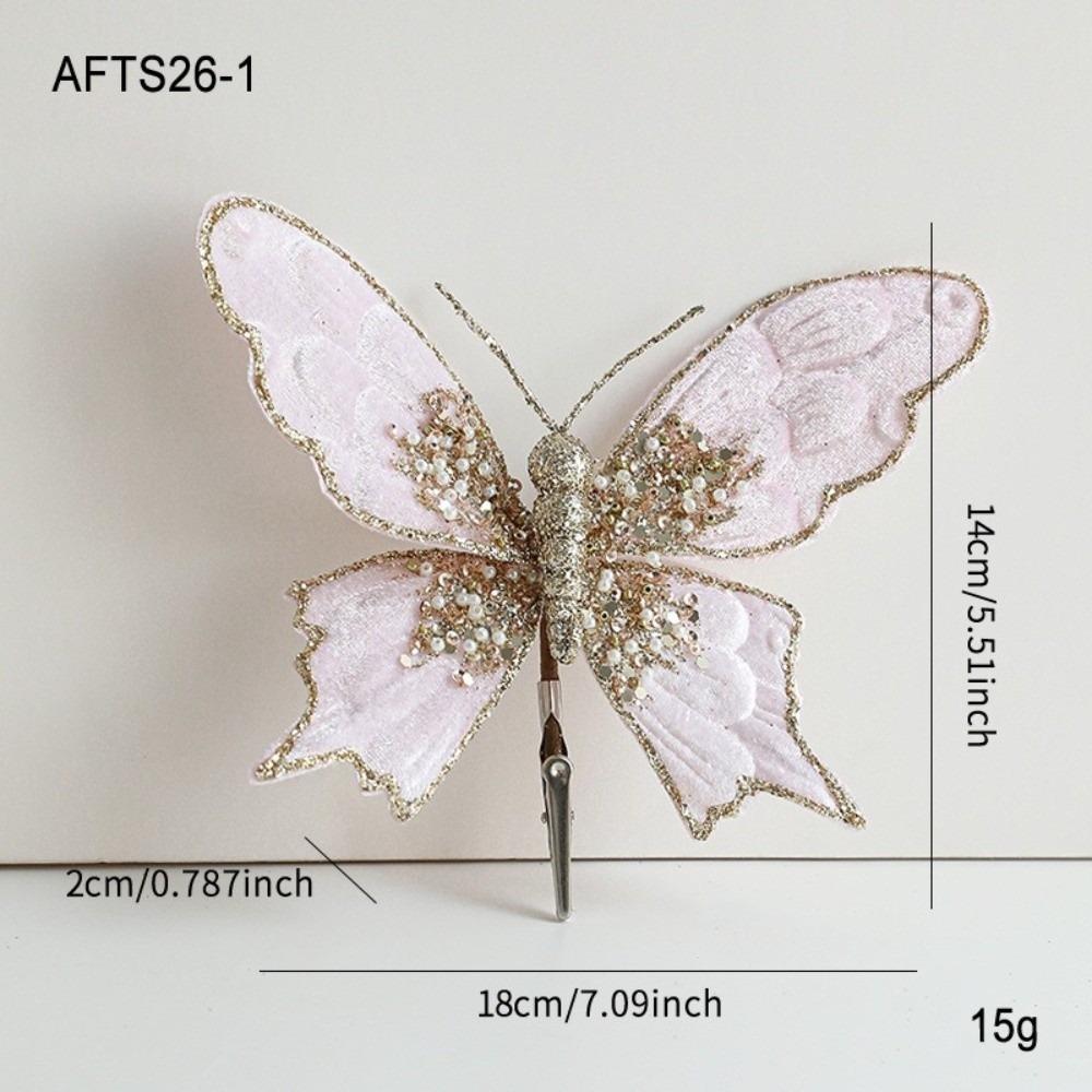 Sequins Artificial Butterfly Clip Simulated Christmas Tree Decoration Home Party