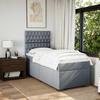 Cadre de lit avec matelas - Maison Exclusive - 90x200 cm - Tissu gris clair - Lumières LED réglables