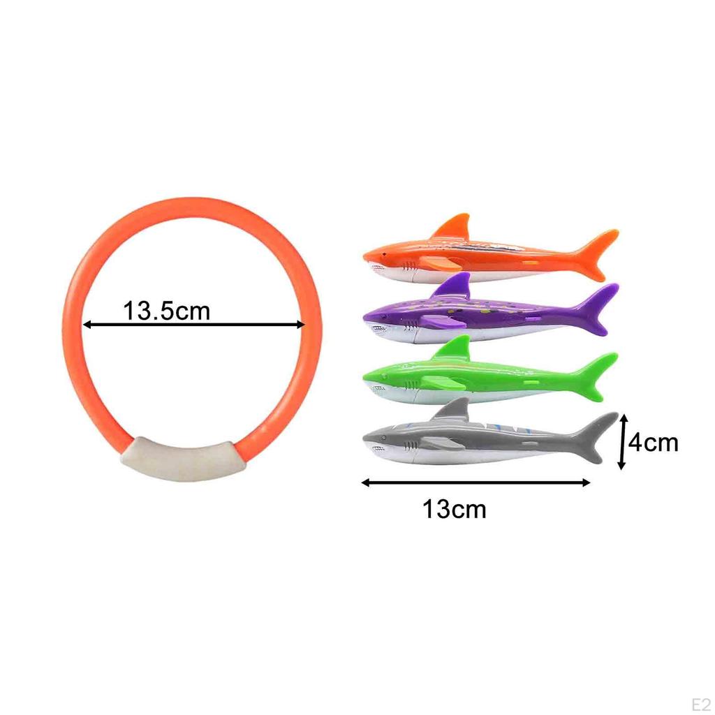 8 шт. кольцо для дайвинга с рыбой, игрушки для бассейна, забавные аксессуары для водных видов спорта, кольца для дайвинга
