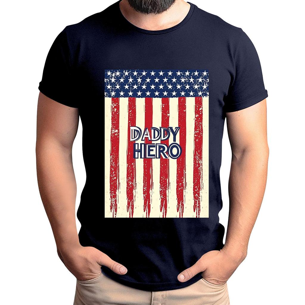 Мужская футболка с принтом флага ко Дню отца, мужской свободный повседневный топ с коротким рукавом