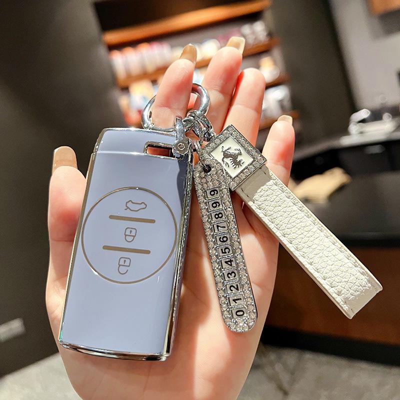 Чехол для ключа Chery Xingtu TX Tiggo 7 для 21 модели — высококачественный чехол с пряжкой для автомобилей Zhuifeng Lingyun Lanyue LX, 3X и 5X.