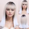 Синтетические светлые коричневые белые красные парики с челкой короткие прямые парики для женщин ежедневный косплей натуральный парик из термостойкого волокна