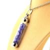 Stones and Minerals. Raw Tanzanite Necklace. 50 Mm Tube Model.