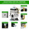 2-Stroke Carburetor Kit, Replacement For 4C 47Cc 49Cc 50Cc 52Cc Engines, Compatible With Tillers, Auger, Mini Pocket Bikes, ATVs, Quads; Includes