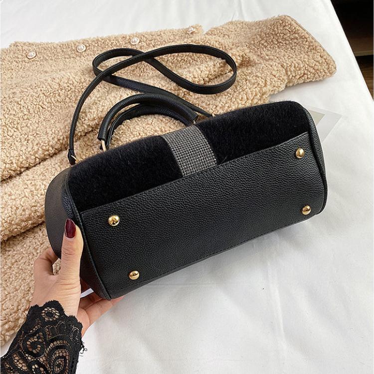 Сумка женская сумка для ужина сумка через плечо с бриллиантовым мехом сумка портативная сумка через плечо сумка с зажимом черная сумка большой вместимости