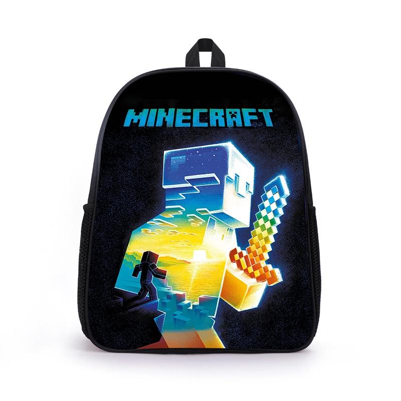 Милый рюкзак с мультяшным принтом Minecraft для мальчиков и девочек Легкий и вместительный Средний размер Вместимость 36-55 л