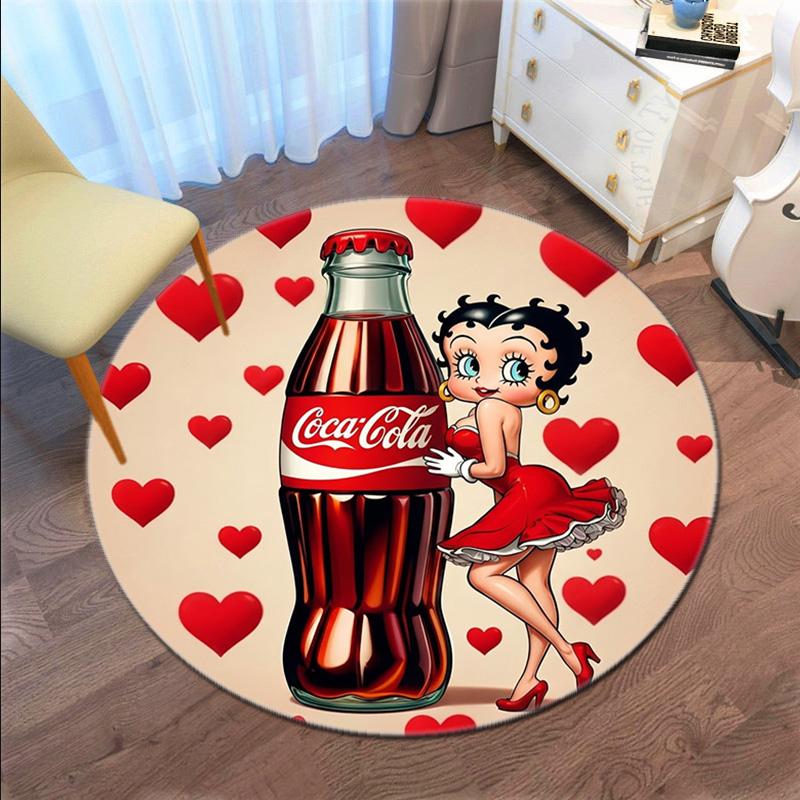 Christmas Gift Halloween Theme Bear Truck Coca Cola Round Carpet Soft Home Decoration Corridor Table and Chair Anti slip Outdoor Floor Mat Carpet H18
