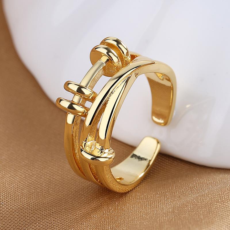 925 Sterling Silver HipHop Ring Open Adjustable Silver/Gold For Women Exquisite Student Girlfriend Jewelry Wedding Party GiftG