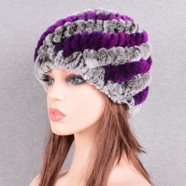 Зимняя теплая вязаная меховая шапка из кроличьего меха с ананасом, женские толстые шапки, шапочки для мамы