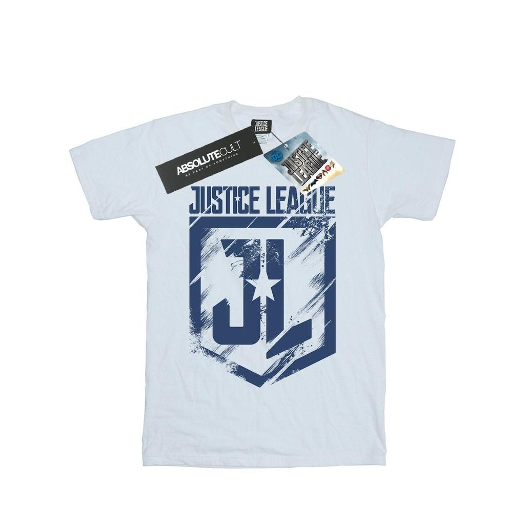 DC Comics Womens/Ladies Justice League Movie Indigo Logo Cotton Boyfriend T-Shirt