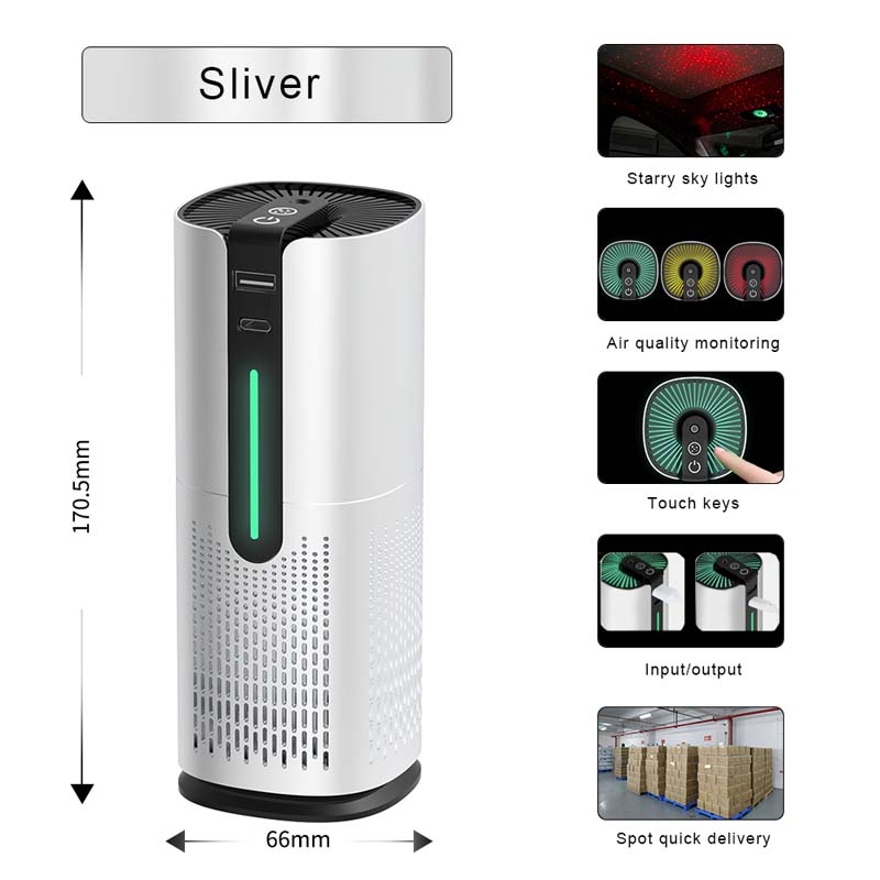 Портативный настольный отрицательный анионный ультрафиолетовый фильтр UVC-свет ионизатор генератор очиститель автомобильный очиститель воздуха для офиса дома