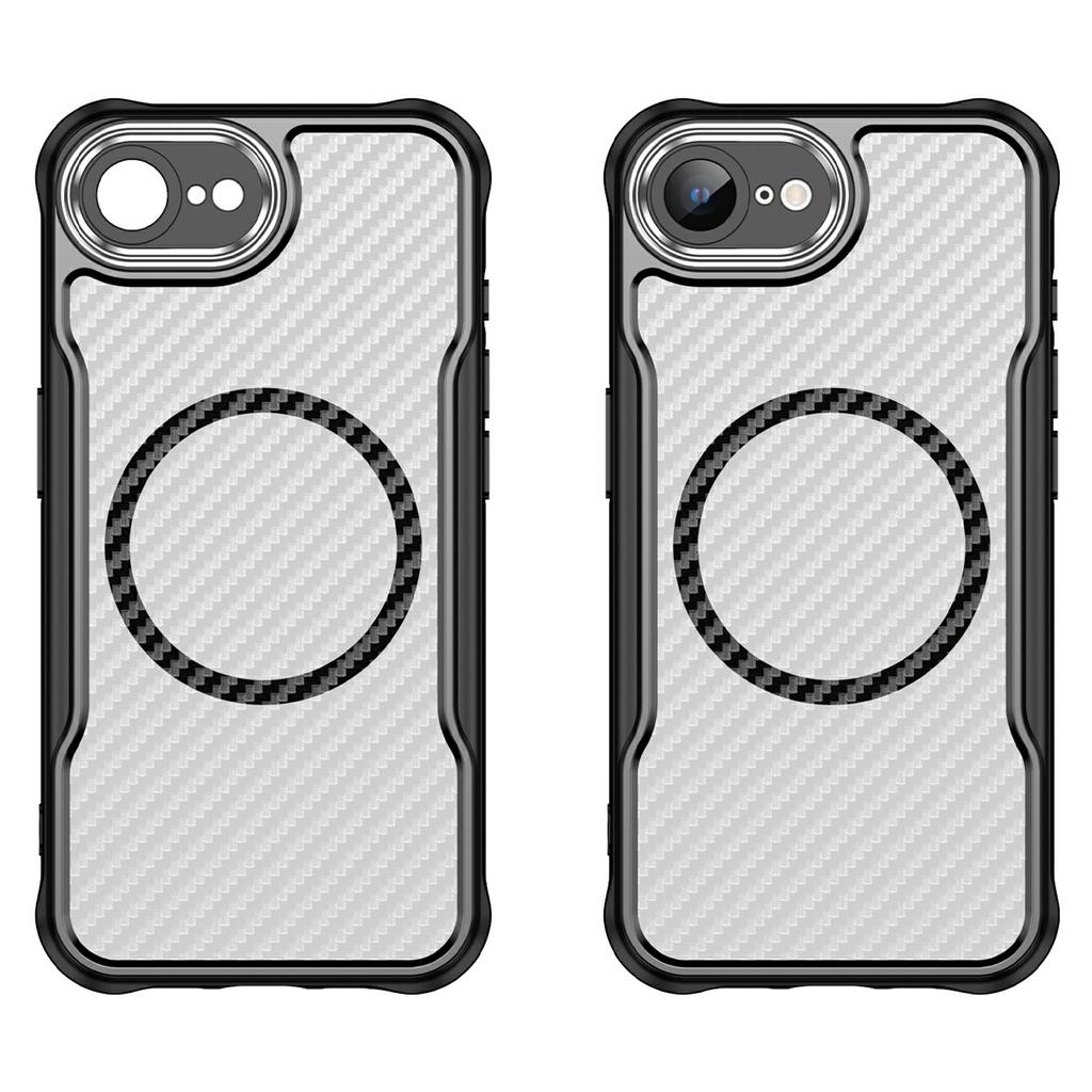 For iPhone 16e Case Compatible with MagSafe Hybrid Phone Cover Carbon Fiber