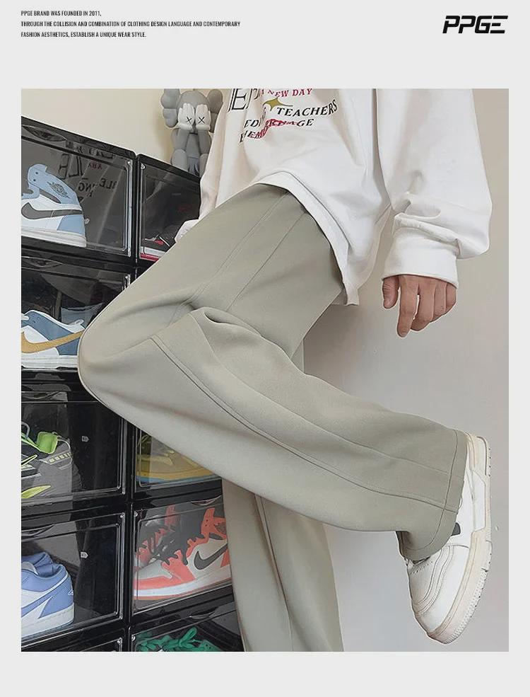 Men's Soft Velvet Wide-Leg Sweatpants: Versatile High Street Style for Autumn and Winter.