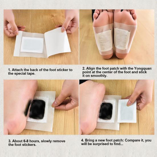 10 шт. Детокс-пластыри для ног Наклейки Похудение Удаление влаги Клейкая подушечка