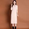 Pullover Sweater Dress Mid Length Knitted Dress 2023 Autumn/Winter Covering Sweater Versatile Solid Long Sleeve Sweater Female