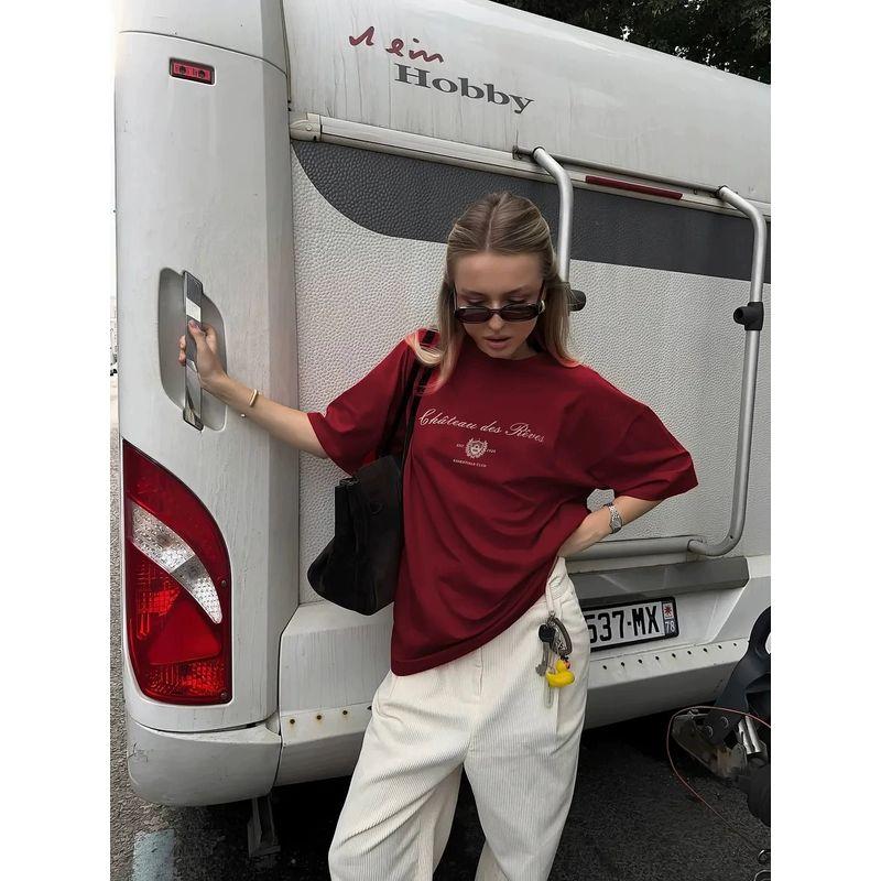 New Printed T-Shirt Fashion Wind New Fashion Casual Loose Print Letter Short Sleeve T-shirt Top