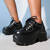 Мода Мода Черные Массивные Кроссовки для Женщин 2025 Осень Платформа Спортивная Обувь Женская Готический Панк Стиль Кроссовки на Толстой Подошве Большой Размер
