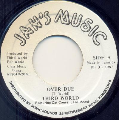 7-дюймовая пластинка THIRD WORLD STEVEN CAT COORE Over Due NONE Jahs Music 1987 Ямайка Регги Ска Даб Б/у