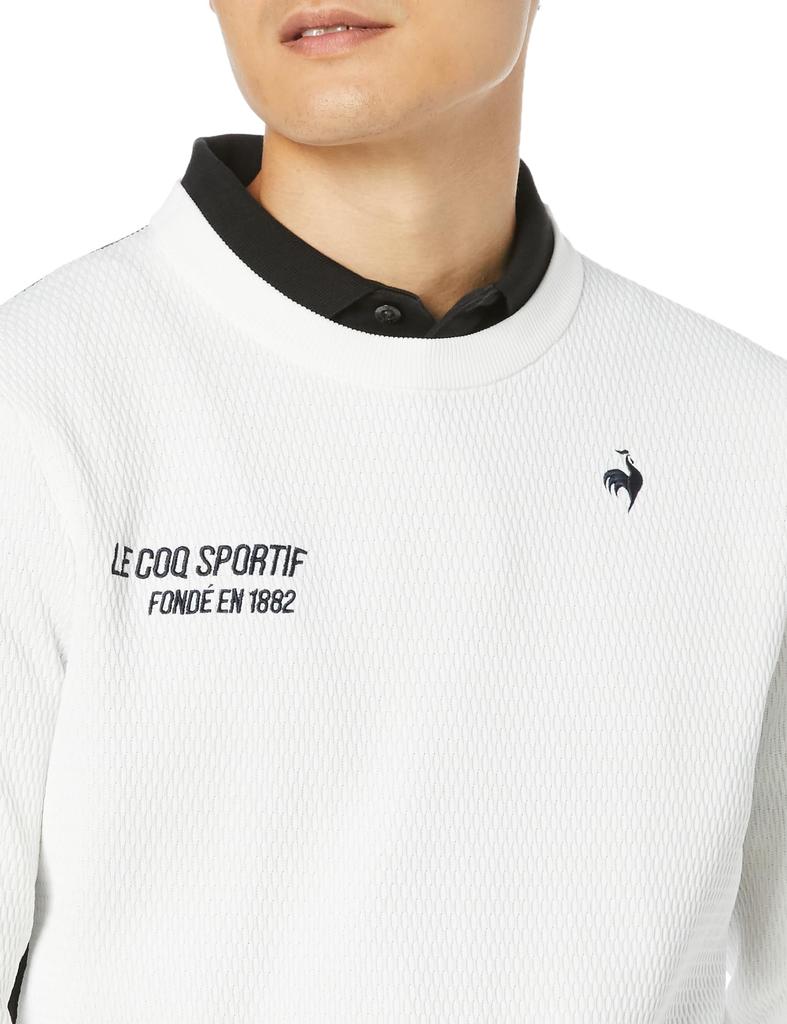 Coq Sportif Crew Neck Sweater Sporty Water Repellent Hand Washable Washable Golf QGMWJL00 WH00 [Le Golf] Men's (White)